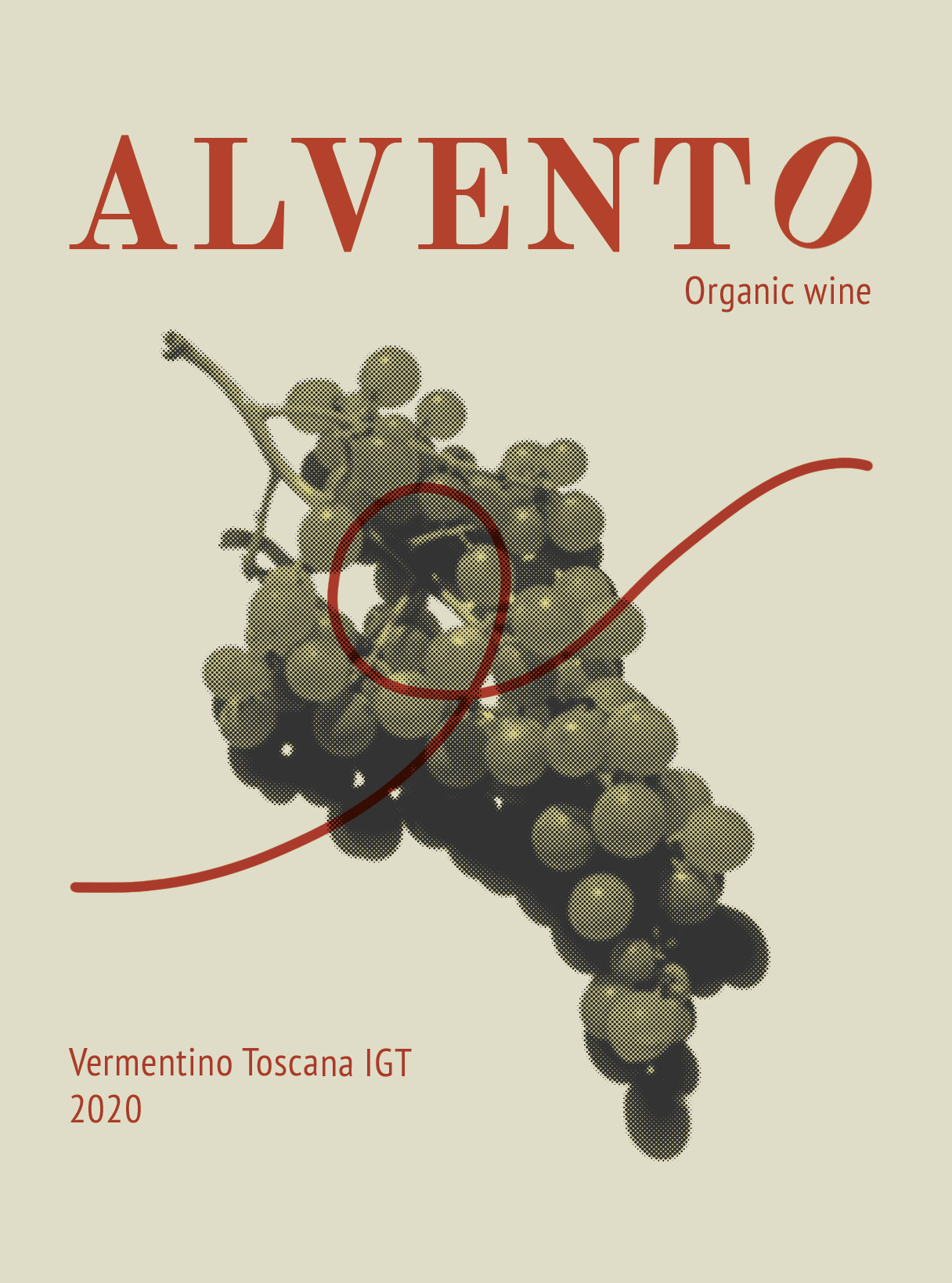 Alvento vinery bottle packaging design created by Anna Polhorodnyk