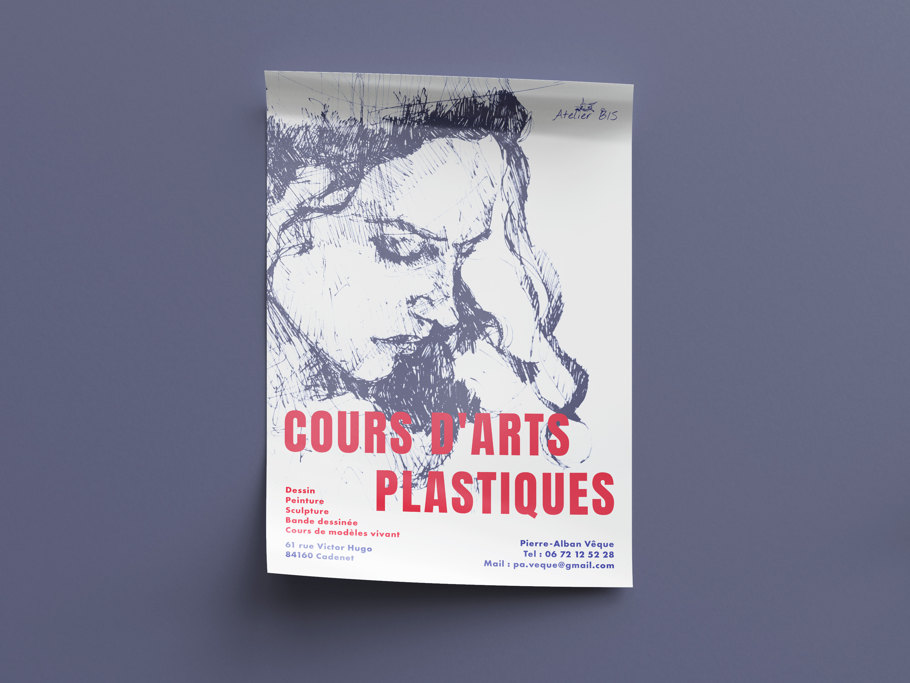 Poster design for an art atelier created by Anna Polhorodnyk