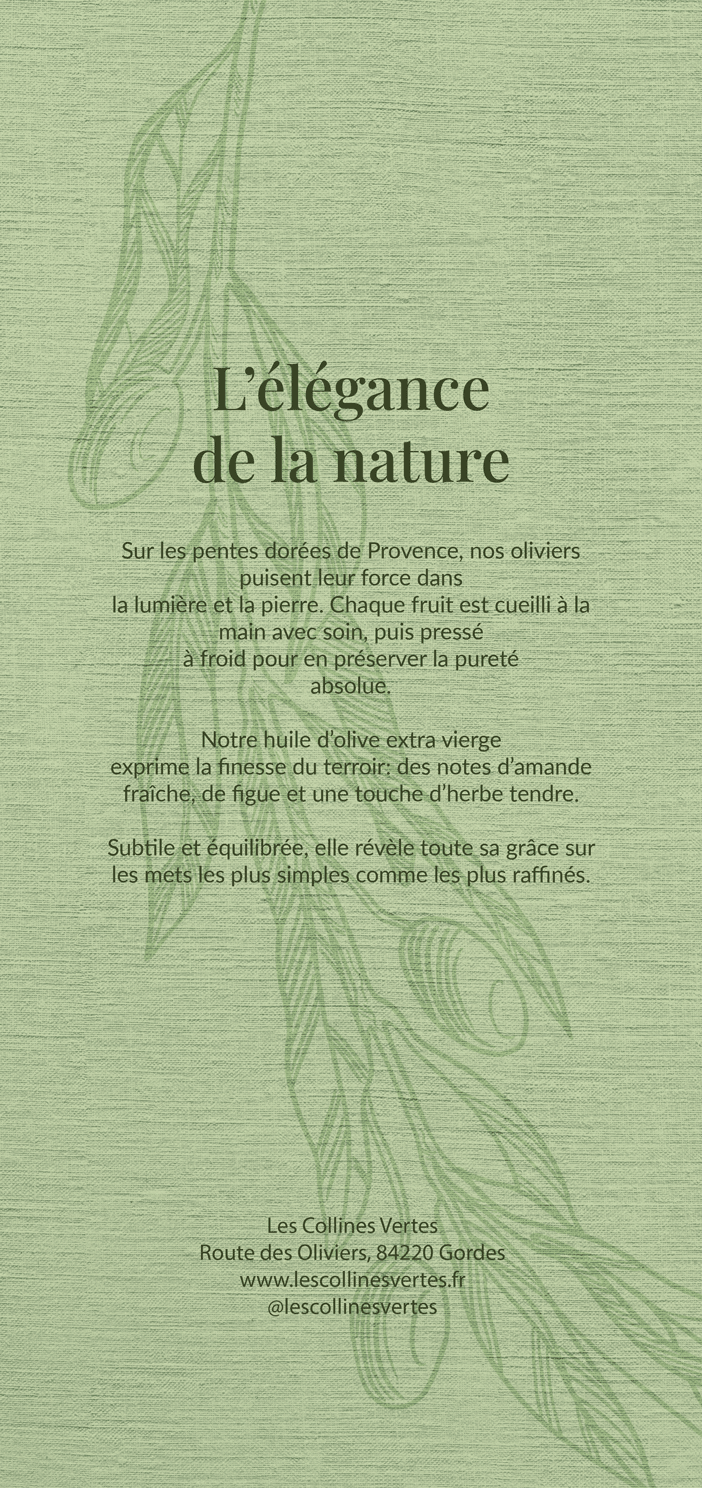 Flyer design for the olive farm created by Anna Polhorodnyk