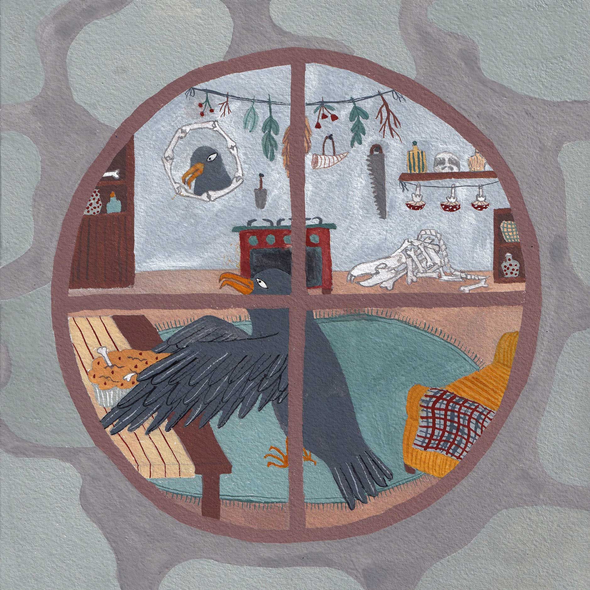 Folktale week gouache illustrations created by Anna Polhorodnyk - interpretation of Hansel and Gretel by the Brothers Grimm