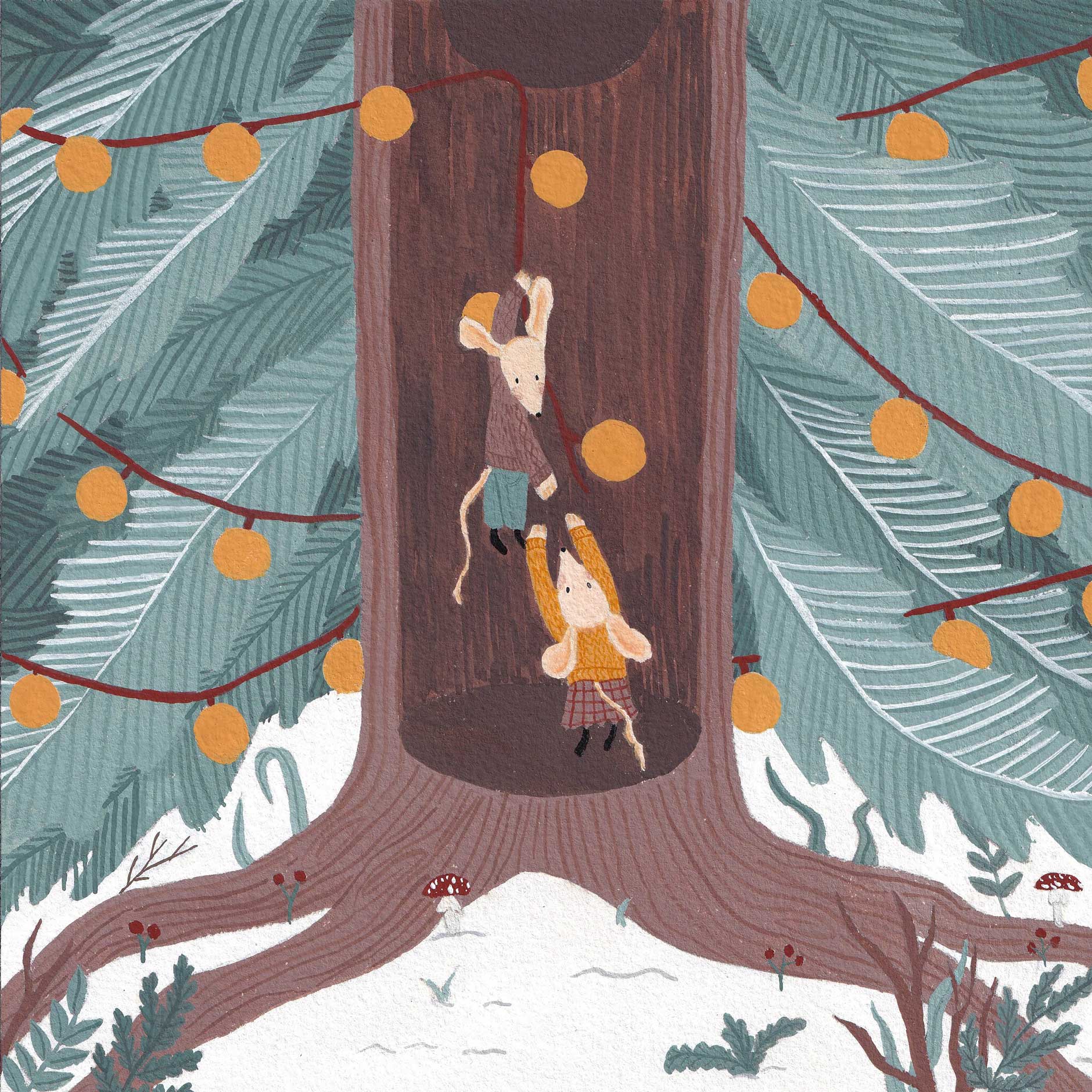 Folktale week gouache illustrations created by Anna Polhorodnyk - interpretation of Hansel and Gretel by the Brothers Grimm