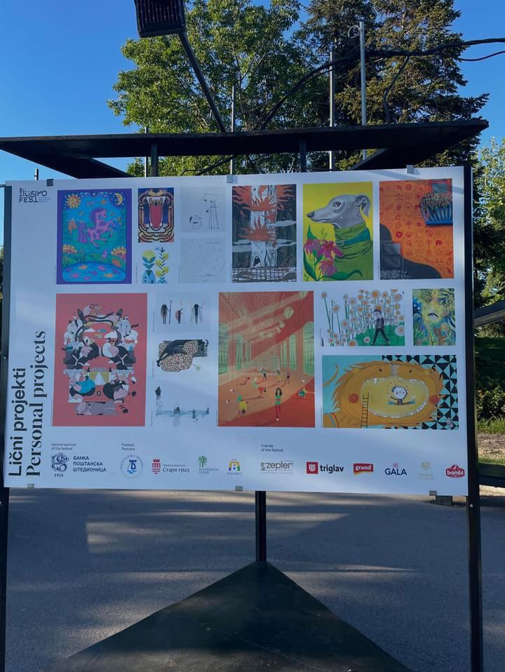 Digital illustration of tiles on the wall with sunlight created by Anna Polhorodnyk on Illustrofest in Belgrad, Serbia in 2024