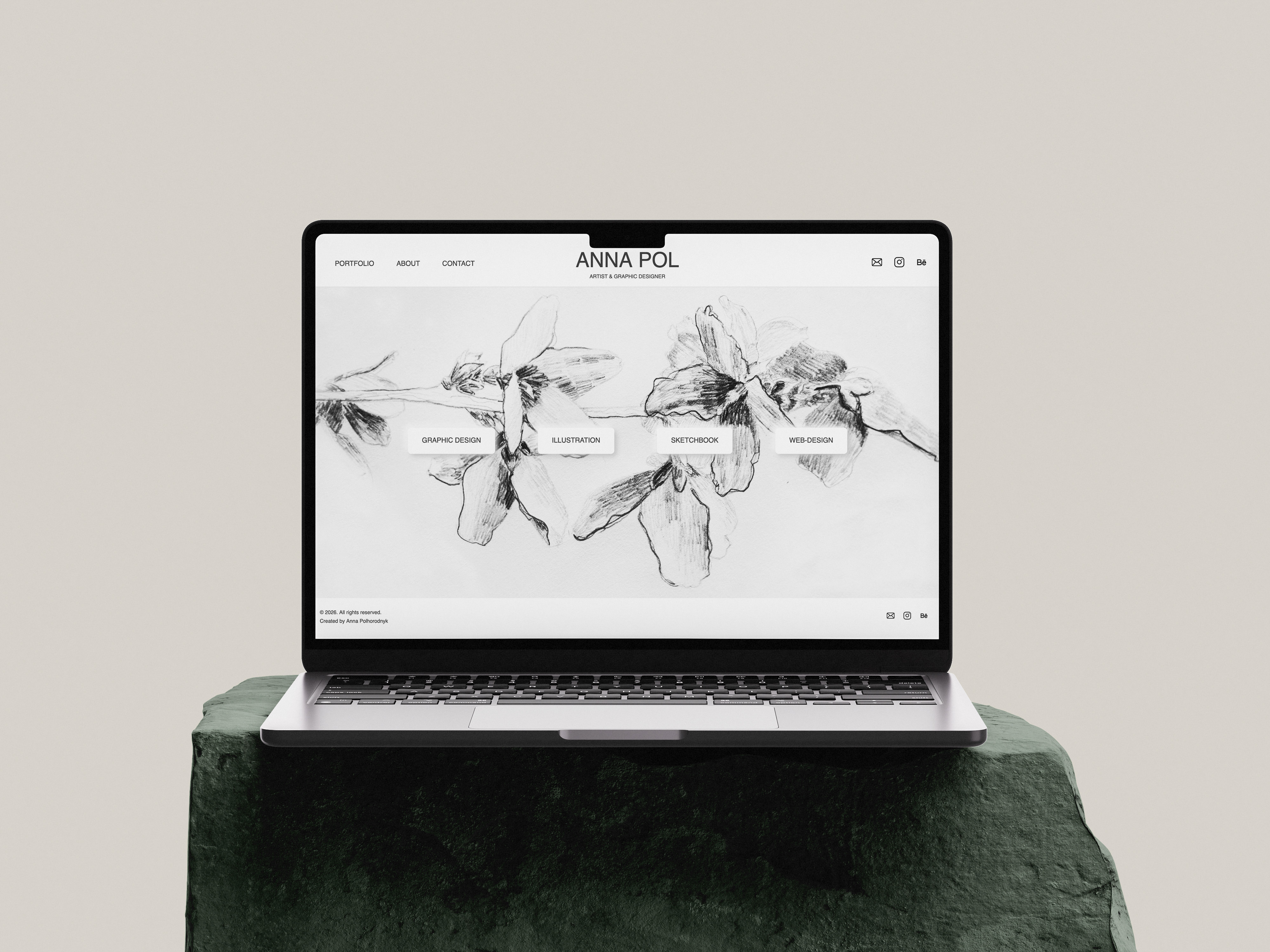 Web design for an artist and designer