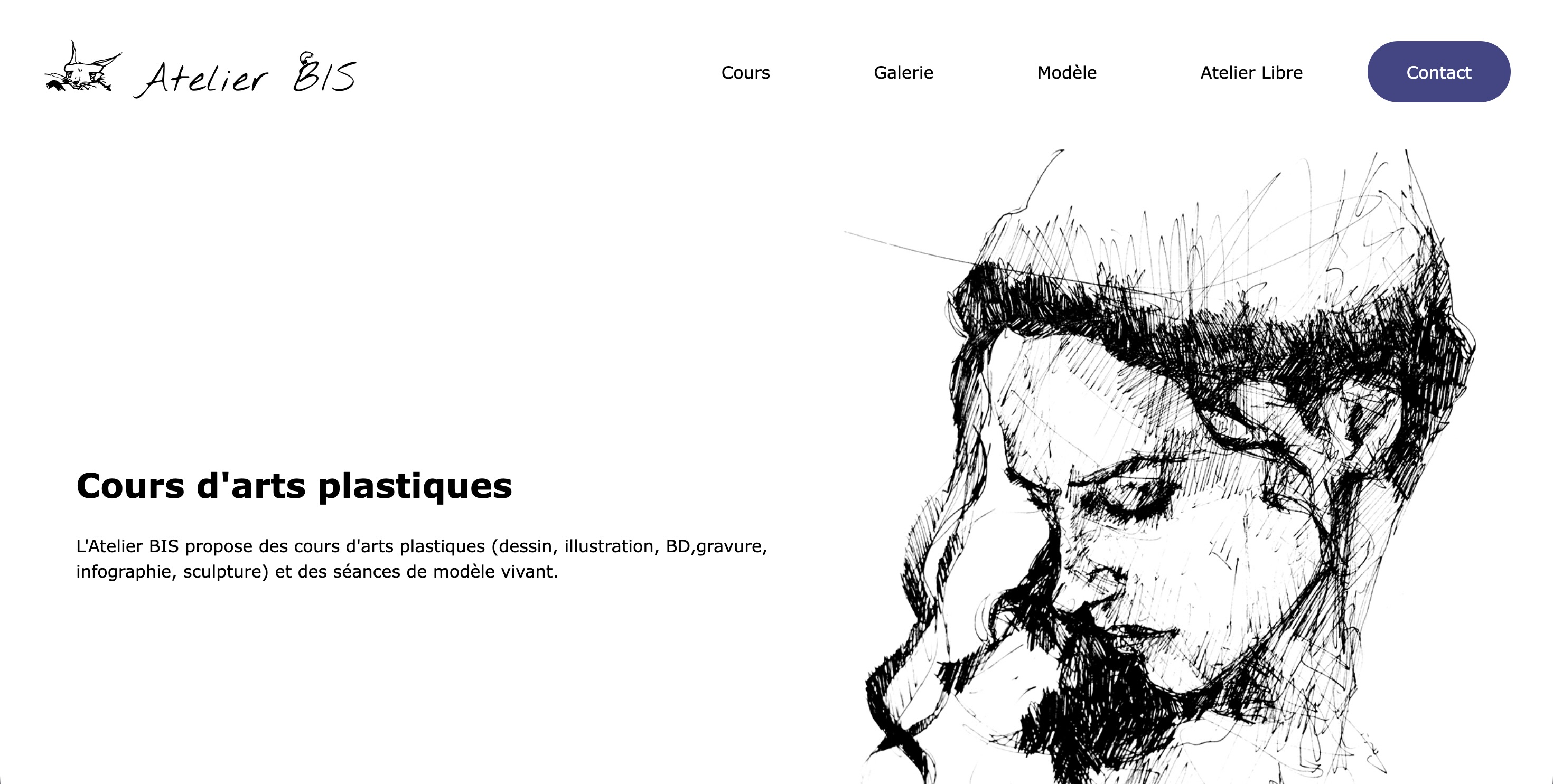 Web design for an art atelier