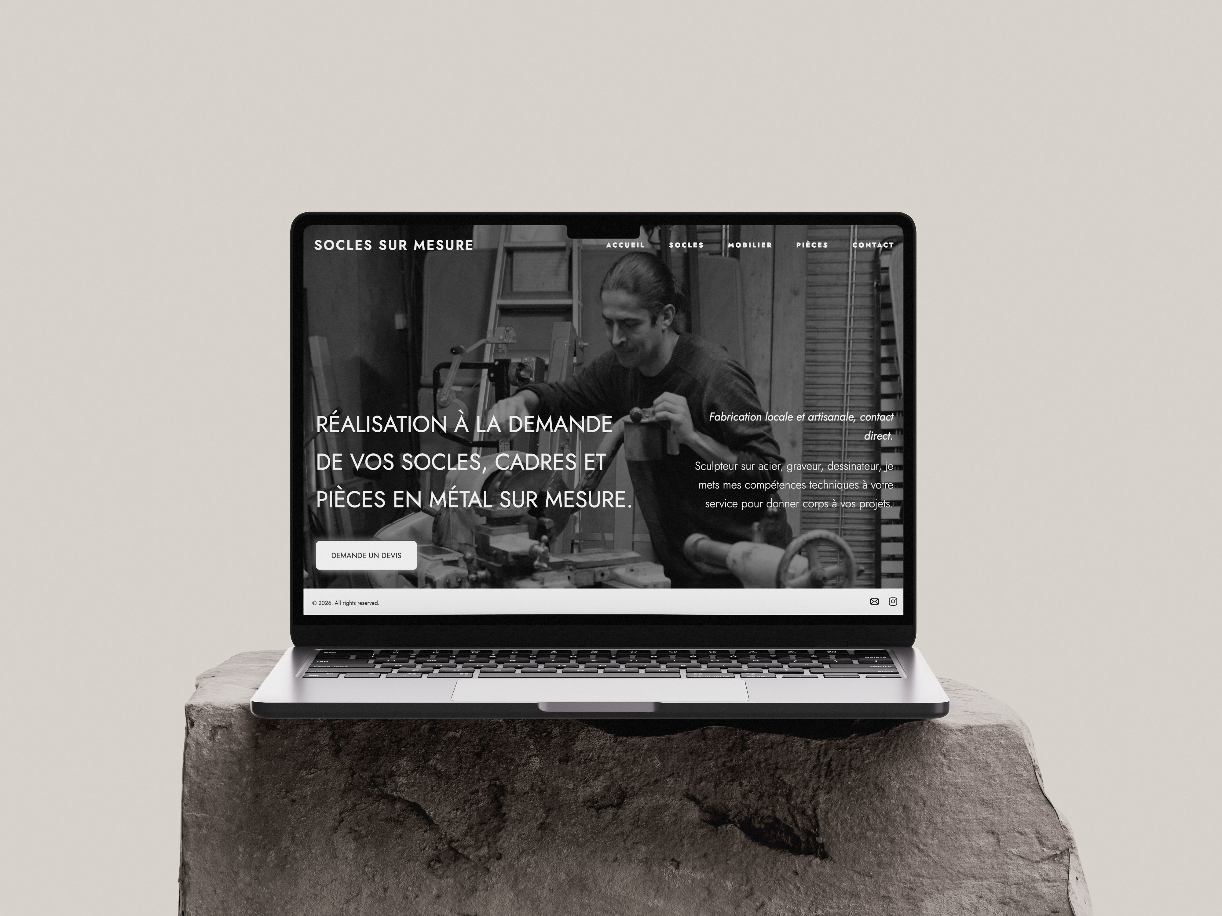 Web design for socles sur mesure created by Anna Polhorodnyk