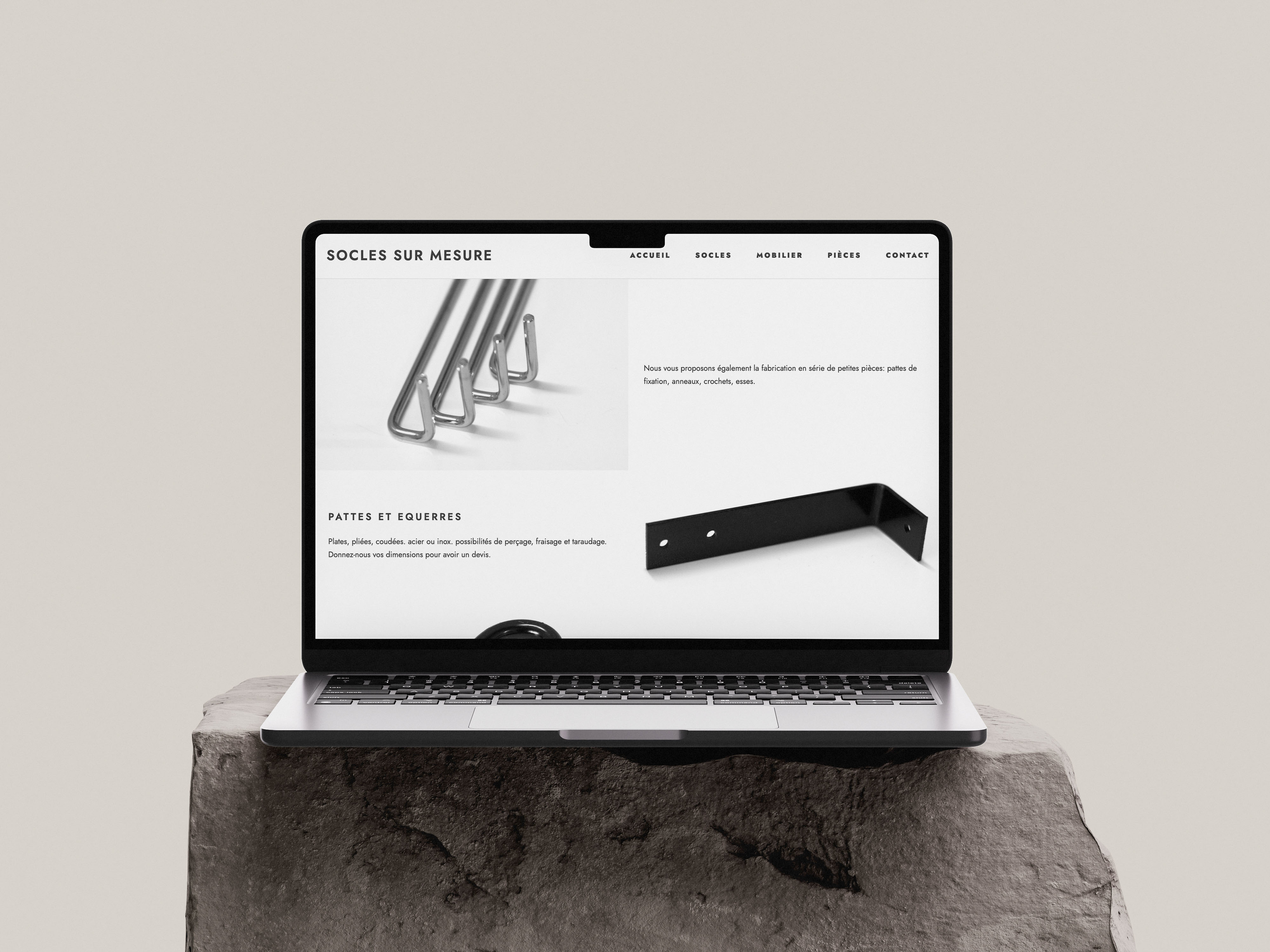 Web design for socles sur mesure created by Anna Polhorodnyk
